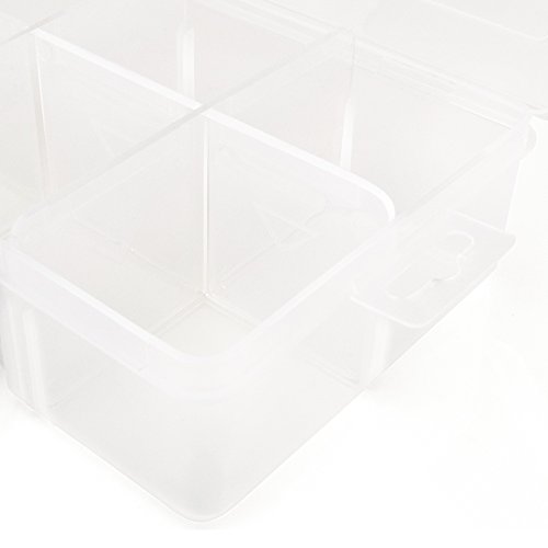 HANGERWORLD Clear Plastic Multi Purpose Crafts Organiser 6 Compartment Storage Box