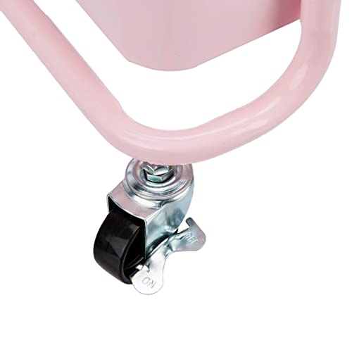 Amazon Basics 3-Layer Kitchen Trolley with 360 Degree Wheels for indoor and outdoor use, Dusty Pink