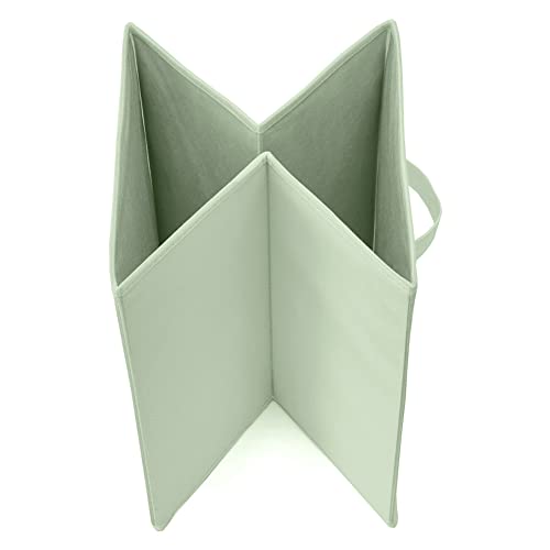 EZOWARE Set of 4 Collapsible Storage Cubes, Foldable Fabric Organizer Basket Bin Boxes Set With Handles for Baby Kids Toy Nursery Room Home Closet Drawers - 33 x 37 x 33cm / Pastel Green