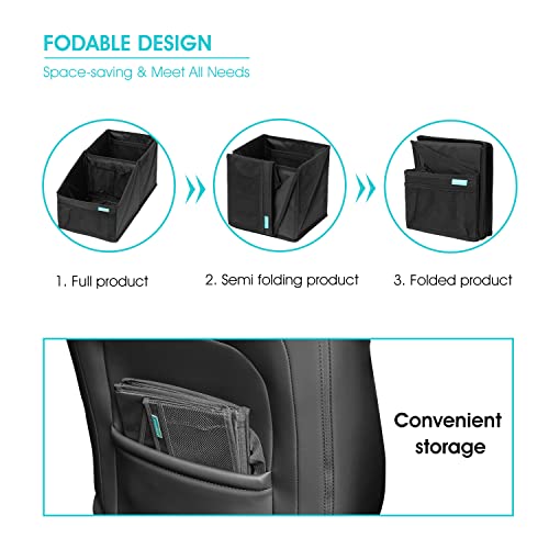 APRAMO Easy Fold Car Organiser Auto Back Seat Children Toy Snack Book Storage Box with Cup Holder for Kids Toddler Baby Boys Girls