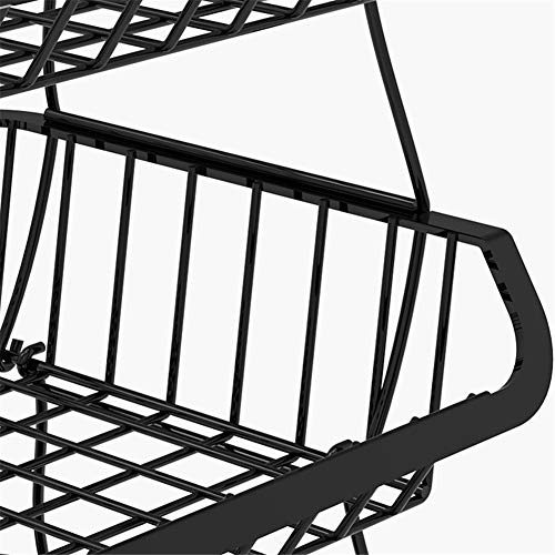 DBromanticArt 6-Tier Fruit Storage Basket Metal Fruit Bowl Detachable Multifunctional Holder Stand Storage Baskets Rolling Utility Cart for Kitchen Bedroom Bathroom