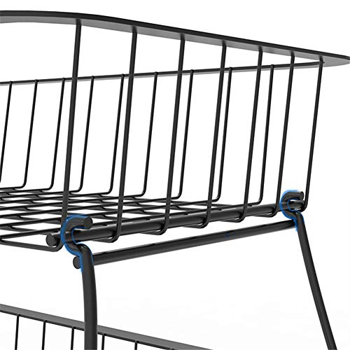 DBromanticArt 6-Tier Fruit Storage Basket Metal Fruit Bowl Detachable Multifunctional Holder Stand Storage Baskets Rolling Utility Cart for Kitchen Bedroom Bathroom