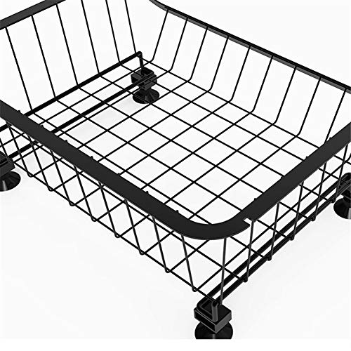 DBromanticArt 6-Tier Fruit Storage Basket Metal Fruit Bowl Detachable Multifunctional Holder Stand Storage Baskets Rolling Utility Cart for Kitchen Bedroom Bathroom