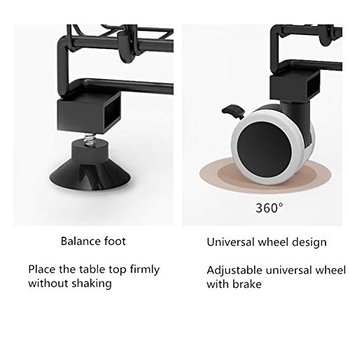 DBromanticArt 6-Tier Fruit Storage Basket Metal Fruit Bowl Detachable Multifunctional Holder Stand Storage Baskets Rolling Utility Cart for Kitchen Bedroom Bathroom