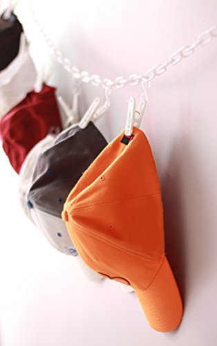 MiniOwls 6 ft Toy Chain Multipurpose Storage, White Organizer, Plushies Holder with Strong 20 Clips to Hang Accessories, Pet Supplies, Baseball Caps, Puppet Stuffed Animals, Holiday Cards or Art Display Rac