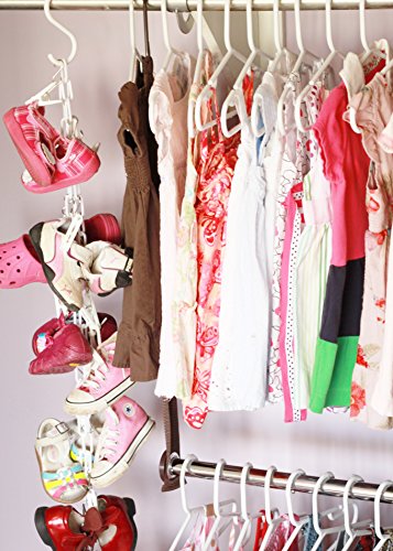 MiniOwls 6 ft Toy Chain Multipurpose Storage, White Organizer, Plushies Holder with Strong 20 Clips to Hang Accessories, Pet Supplies, Baseball Caps, Puppet Stuffed Animals, Holiday Cards or Art Display Rac