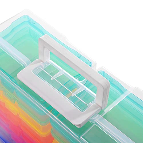 Plastic Photo Box Storage 16 Cases with Removable Dividers for Organizing Photographs, Stamps, Stationery, Jewellery, Seed, Toys, Arts and Craft.