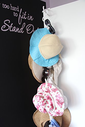 MiniOwls 6 ft Toy Chain Multipurpose Storage, White Organizer, Plushies Holder with Strong 20 Clips to Hang Accessories, Pet Supplies, Baseball Caps, Puppet Stuffed Animals, Holiday Cards or Art Display Rac