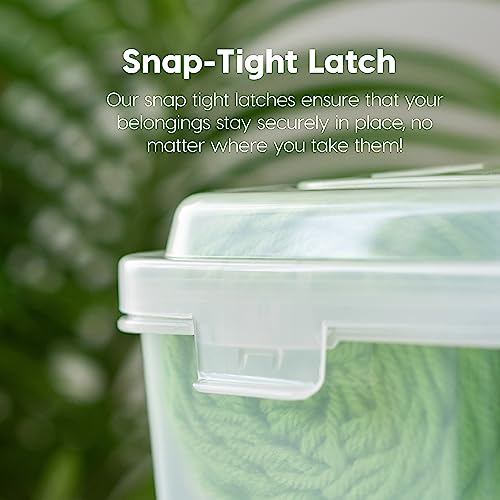 IRIS USA, Inc. Portable Project Plastic Clear Hobby Craft Supply Art Storage Box Organizer with snap-Tight Closure Latch for 8.5" x 11" Paper, 6 Case Pack