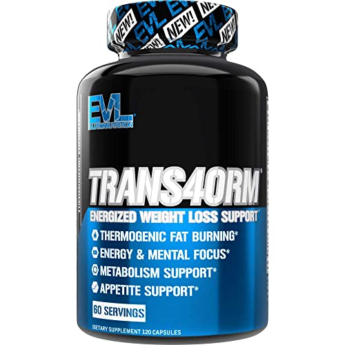 EVL Thermogenic Fat Burner Support - Fast Acting Weight Loss Energy and Appetite Support - Trans4orm Green Tea Fat Burner and Weight Loss Support Supplement for Men and Women (60 Servings)