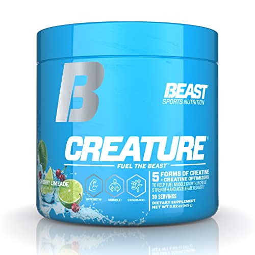 Beast Sports Nutrition Creature - 5 Forms of Creatine + Creatine Optimizers - Improve Strength, Muscle Tone, Endurance, Recovery & Energy Production