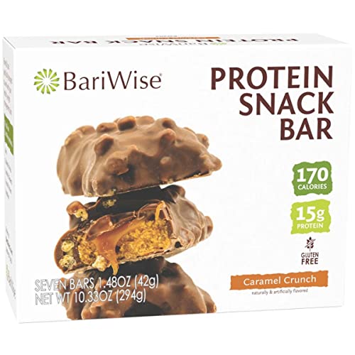 BariWise Protein Bar, Caramel Crunch, 170 Calories, 15g Protein, Gluten Free (7ct)