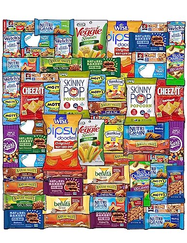 Healthy Snacks Care Package Snack Box Grab And Go Variety Pack (60 Count) Discover a Whole New World of Healthy Snacks for Women Men Adult Kids Teens Gift Basket