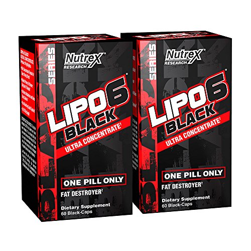 Nutrex Research Lipo-6 Black Ultra Concentrate | Thermogenic Fat Burner Supplement, Increase Weight Loss, Energy & Intense Focus | 120 Diet Pills