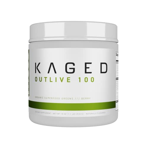 Kaged | Berry | Organic Superfoods and Greens Powder Outlive100 with Apple Cider Vinegar, Antioxidants, Adaptogen, Prebiotics,(30 Servings)