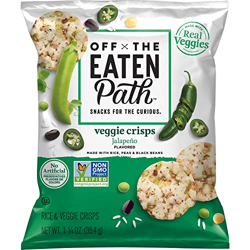 Off The Eaten Path Rice & Veggie Crisps Jalapeno Flavored, 1.25 Ounce (Pack of 16)