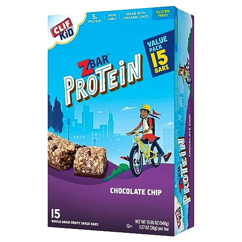 CLIF Kid Zbar Protein - Chocolate Chip - Crispy Snack Bars - 1.27 oz. (15 Pack)