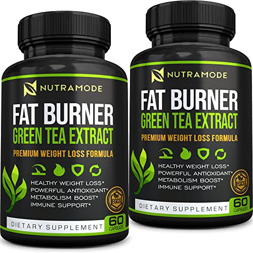 Premium Green Tea Extract Fat Burner Supplement EGCG-Natural Appetite Suppressant-Healthy Weight Loss Diet Pills That Work Fast for Women and Men-Detox Metabolism Booster to Burn Belly Fat Fast-2 pack