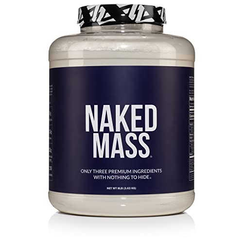 NAKED nutrition Naked Mass - Natural Weight Gainer Protein Powder - 8Lb Bulk, GMO Free, Gluten Free & Soy Free. No Artificial Ingredients - 1,250 Calories - 11 Servings