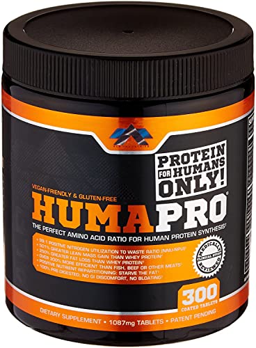 ALR Industries Humapro | Whole Food Protein Equivalent, Protein Matrix Formulated for Humans, Essential Amino Acids, Easy Digestion, Lean Muscle Gain | 300 Tablets (60 Serving)