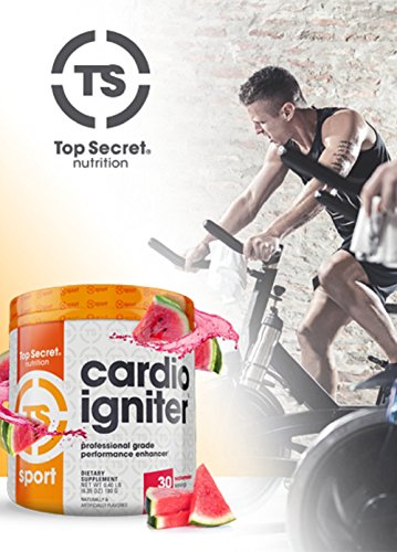 Top Secret Nutrition Cardio Igniter Pre-workout Supplement with Beta-alanine, L-Carnitine, and Red Beet Extract, 6.35 oz. (180g), (30 Servings) Watermelon