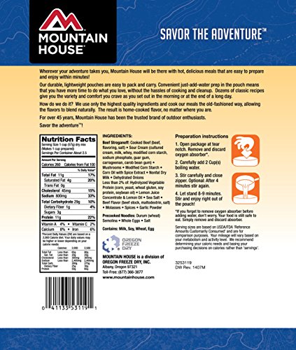 Mountain House Beef Stroganoff with Noodles, Pouch