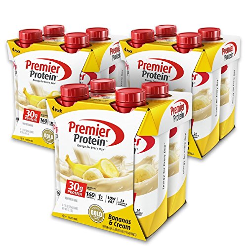 Premier Protein iiEjNj 30g Protein Shake, 11 fl oz Bottle, Banana 12 Count (2 Pack)