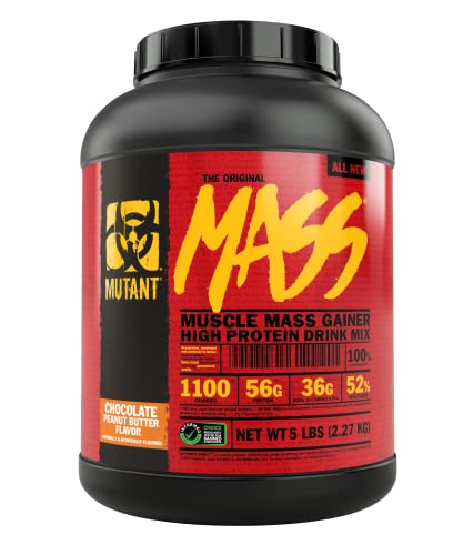 Mutant Mass Weight Gainer Protein Powder – Build Muscle Size and Strength with 1100 Calories (Chocolate Peanut Butter, 5 Pound (Pack of 1))