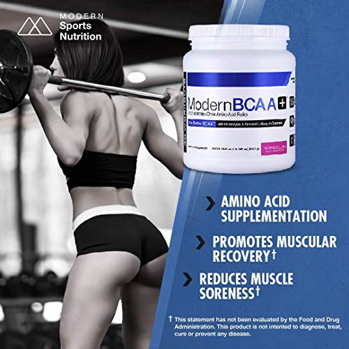 Modern BCAA+ Original Branched Chain Amino Acid Powder Pineapple Strawberry | Sugar Free Post Workout Muscle Recovery & Hydration Drink with 15g Aminos and 8:1:1 BCAA Ratio for Men & Women 30 Servings