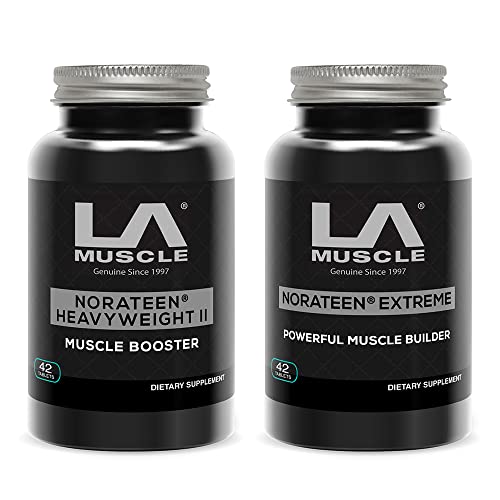 LA MUSCLE The Norateen Combo II (1 Week Supply) - Extreme Muscle Building Supplement Veggie Vegan Pills