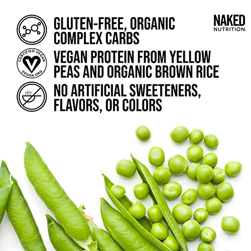 NAKED nutrition Naked Vegan Mass - Natural Vegan Weight Gainer Protein Powder - 8Lb Bulk, GMO Free, Gluten Free, Soy Free & Dairy Free. No Artificial Ingredients - 1,230 Calories - 11 Servings