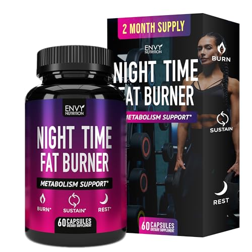 Night Time Fat Burner - Carb Blocker, Metabolism Booster, Appetite Suppressant and Weight Loss Diet Pills for Men and Women with Green Coffee Bean Extract and White Kidney Bean - 60 Capsules