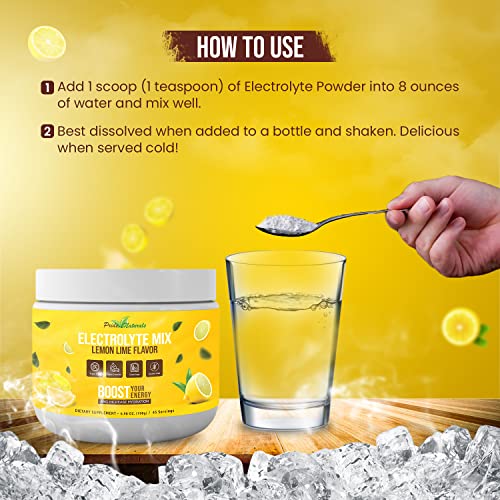 Electrolyte Powder - Refreshing Workout Recovery Electrolytes, Sugar Free, Gluten Free & Vegan, Pure Keto & Paleo Hydration Beverage, Immune Boosting Vitamins (198 Grams, Lemon Lime)
