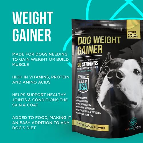 PET CARE Sciences Approx 90 Servings of Dog Weight Gainer - Weight Gain Supplements for Dogs - Canine and Dog Muscle Builder - Dog Protein Powder - High Calorie Dog Food Supplement