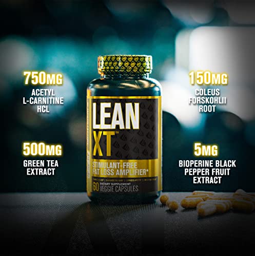 Lean-XT Caffeine Free Fat Burner - Non Stim Weight Loss Supplement, Appetite Suppressant, & Metabolism Booster with Acetyl L-Carnitine, Green Tea Extract, & Forskolin - 60 Natural Diet Pills