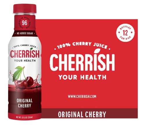 CHERRiSH 100% Tart Cherry Juice (Cherry Original, 12 Pack)