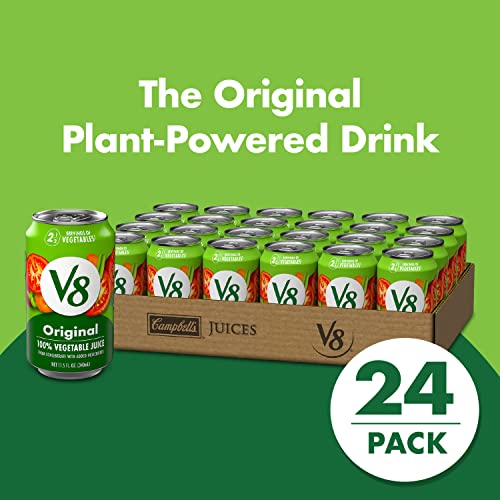 V8 Original 100% Vegetable Juice, Vegetable Blend with Tomato Juice, 11.5 FL OZ Can (Pack of 24)