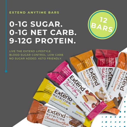 Extend Bar Hunger Control Protein Bars, Help Manage Blood Sugar, Low Carb Keto Friendly Weight Management Snacks for More Energy, Healthy Snack Bars in Chocolate & Caramel, 1.48 Ounce, 15 Count