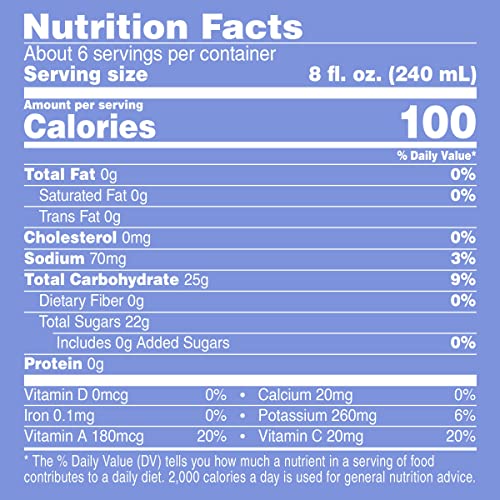 V8 Blends 100% Juice Pomegranate Blueberry Juice, Fruit and Vegetable Juice Blend, 46 Fl Oz Bottle (Pack of 6)