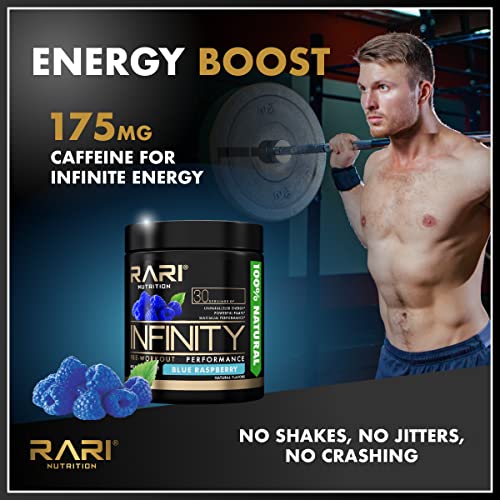 RARI Nutrition - Infinity 100% Natural Pre Workout Powder - Preworkout Energy, Pump, and Performance for Men and Women - Keto and Vegan Friendly - No Creatine - 30 Servings