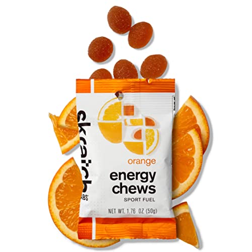 Skratch Labs Energy Chews | Energy Gummies for Running, Cycling, and Sports Preformance | Energy Gel Alternative | Orange (10 Pack) | Gluten Free, Vegan