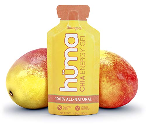 Huma Chia Energy Gel, Mangoes, 24 Gels - Premier Sports Nutrition for Endurance Exercise