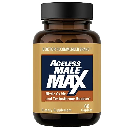 New Vitality Ageless Male Max Total Testosterone Booster Supplement for Men, 60 Caplets