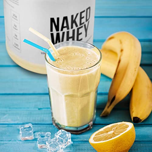 NAKED nutrition Naked Vanilla Whey Protein 1Lb, Only 3 Ingredients, All Natural Grass Fed Whey Protein Powder + Vanilla + Coconut Sugar- Gmo-Free, Soy Free, Gluten Free. Aid Muscle Growth, 12 Servings