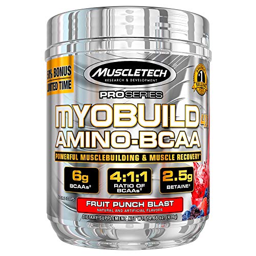 Muscletech Myobuild BCAA Amino Acids Supplement, Muscle Building and Recovery Formula Betaine & Electrolytes