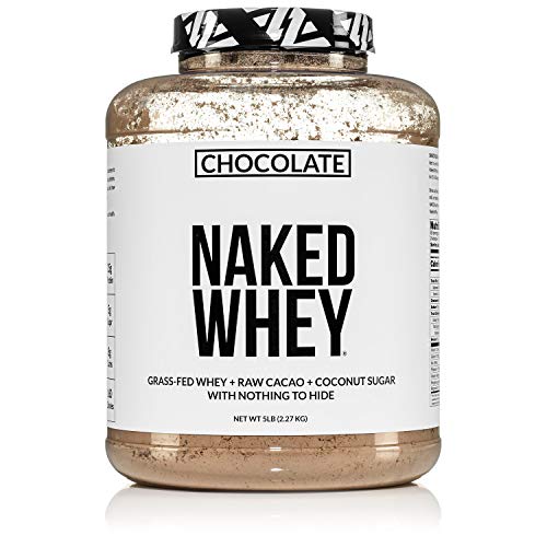 NAKED nutrition Whey Protein Supplement Powder, Chocolate, GMO Free, Soy Free, Gluten Free Aid Muscle Growth and Recovery 60 Servings, 5 Ib
