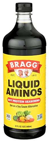 Bragg Liquid Aminos All Purpose Seasoning – Soy Sauce Alternative – Gluten Free, No GMO’s, Kosher Certified, 32 ounce