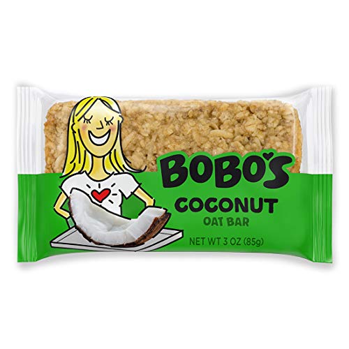 Bobo's Oat Bars (Coconut, 12 Pack of 3 oz Bars) Gluten Free Whole Grain Rolled Oat Bars - Great Tasting Vegan On-The-Go Snack, Made in the USA