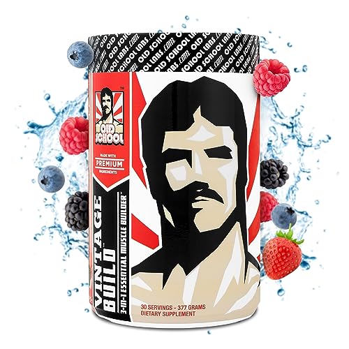 Vintage Build – Post Workout Recovery & Muscle Building Powder Drink for Muscular Strength & Growth - Reduces Soreness – Creatine Monohydrate, BCAAs, L-Glutamine – Fresh Berries Flavor – 377g