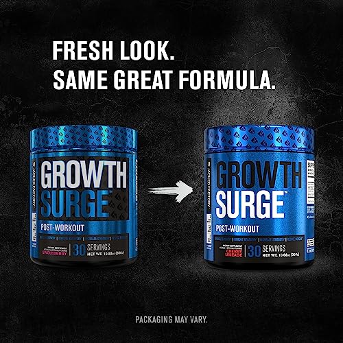 Jacked Factory Growth Surge Creatine Post Workout w/L-Carnitine - Daily Muscle Builder & Recovery Supplement with Creatine Monohydrate, Betaine, L-Carnitine L-Tartrate - 30 Servings, Black Cherry